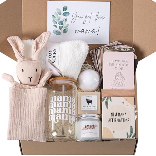 New Mom Care Package After Baby, 7pcs New Mom Gifts Set After Birth, Postpartum Gifts for Mom, After Birth Postpartum Essentials for Mom Kit, Pregnancy Gifts for First-Time Moms, Expecting Mom