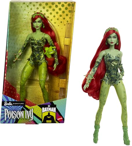 Barbie Signature Poison Ivy Collector Doll with Posable Body, Iconic Outfit, & Accessories, DC Batman 85th Anniversary Collectible