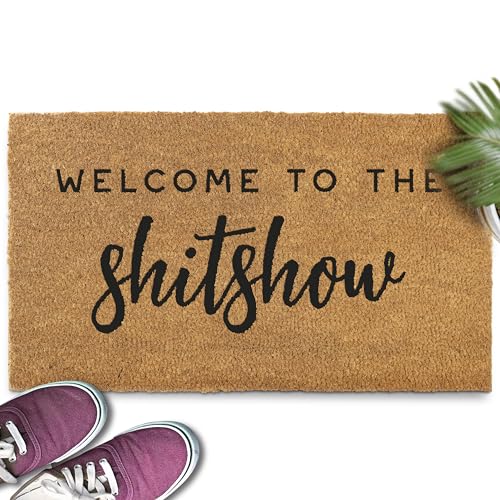 Welcome to the Shitshow Doormat 30x17 Inch, Outdoor Welcome Mat for Front Door, Outdoor Door Mat for Outside Entry, Doormat Outdoor Entrance, Welcome Mat Outdoor Mat for Front Door, Door Mat Outdoor