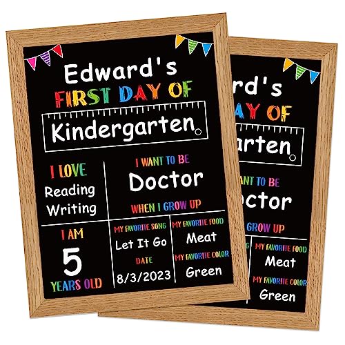 PETCEE First and Last Day of School Board - Wood Double Sided Reusable and Erasable First Day of School Chalkboard Sign 10'x12' 1st Day of Preschool Pre-K Kindergarten Gifts for Duaghter Son