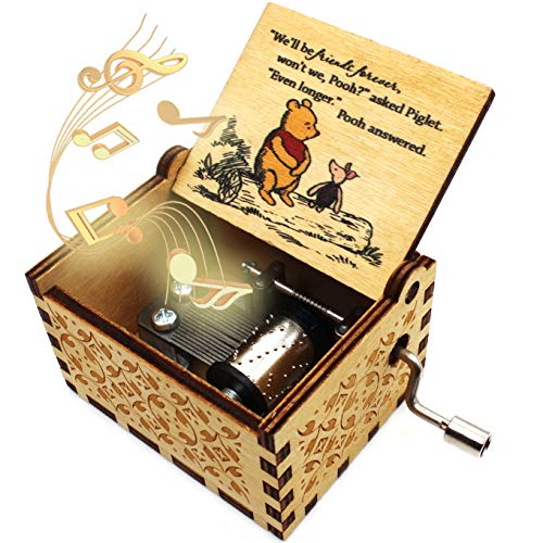 ukebobo Wooden Music Box - The Pooh Saying Music Box, Gift for Friend, Cousins, BFF, New Year's Gifts- 1 Set