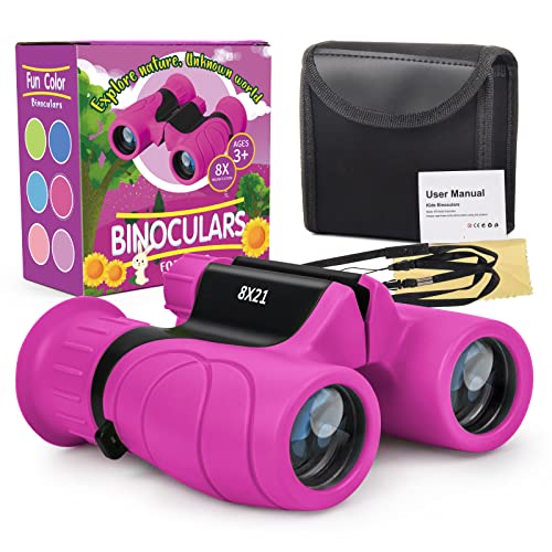 MAKINO Binoculars for Kids, Gifts for 3-12 Year Boys Girls, Compact Kids Binoculars 8x21 High-Resolution for Bird Watching, Camping, Exploration, Hiking, Hunting, Sports Events and Safari Park