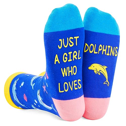 Zmart Dolphin Socks for Women Girls - Funny Dolphin Gifts Ocean Gifts, Dolphin Ocean Animal Socks for Teens