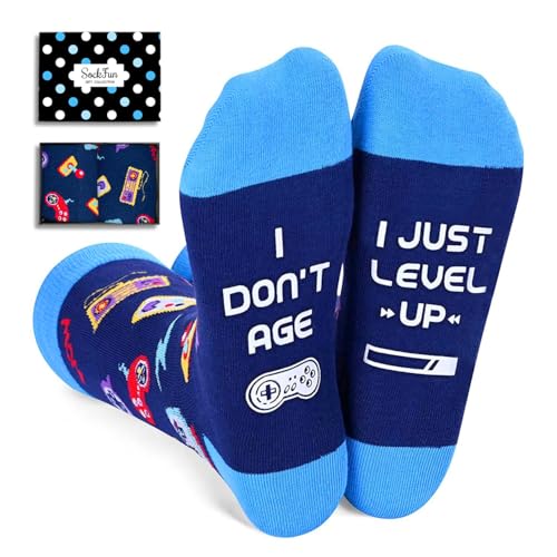 Gamer Gifts for Men Boyfriend - Video Game Socks for Teen Boys, Funny Gifts for Gamers, Gaming Stocking Stuffers