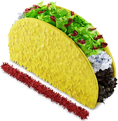 Taco Tuesday Piñata (Small Stick Included) 17'x 11'x3' Perfect for Taco Bout Parties, Decorations, Birthday piñata, Fiesta Theme Celebration, Mexican Bash, Photo Prop – by Jergrim