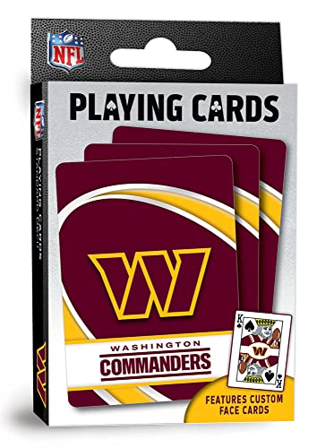 Masterpieces - NFL Playing Cards, Officially Licensed Washington Commanders Football Deck, Family Games for Adults and Kids, Standard Index