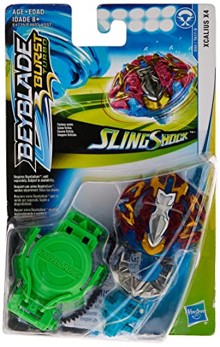 Beyblade Burst Turbo Slingshock Xcalius X4 Starter Pack - Battling Top and Right/Left-Spin Launcher, Age 8+