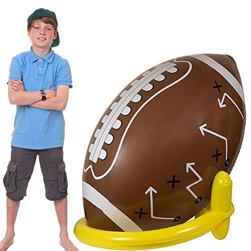 GiftExpress 40' Giant Jumbo Inflatable Football with Tee Set for Football Party, Gameday, and Football-Themed Party, Sport Party Decorations, Super Fun Football Games for Kids and Adults