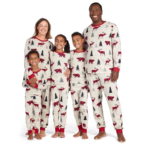 The Children's Place Baby Kids 2 Piece Family Matching, Christmas and Holiday Pajama Sets, Cotton, Moose Bear, 16