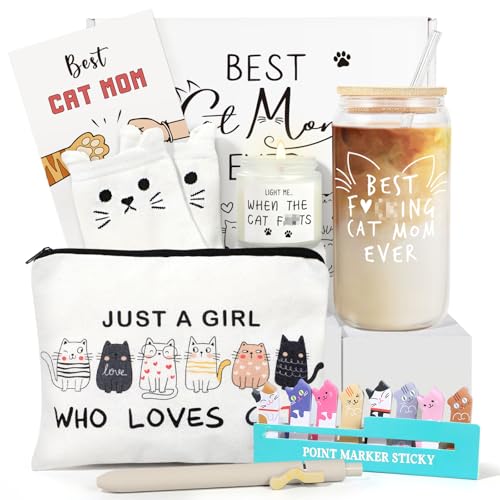 UAREHIBY Cat Lover Gifts for Women,Gift for Cat Lover,Cat Mom Gifts for Birthday Mothers Day,Christmas Gifts for Cat Mom Crazy Cat Lady,Best Cat Mom Ever Gifts