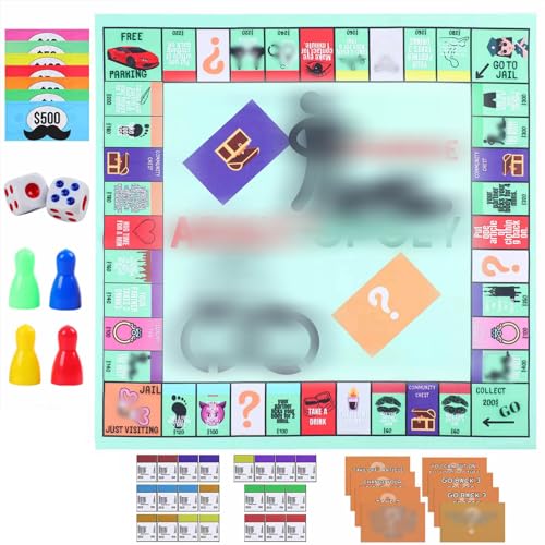 Adultopoly Board Games, Adultopoly Couple Game Card Board Game, Couple Games Card Board Game Props, Couple Adult Opoly Board Game, Date Night Couple Games (1 Set)