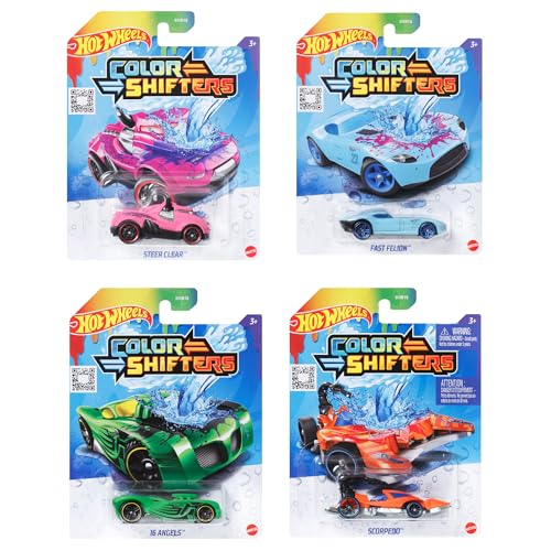 Hot Wheels Toy Car, 1:64 Scale Color Shifters Vehicle with Repeat Color Change in ICY Cold or Very Warm Water (Styles May Vary)