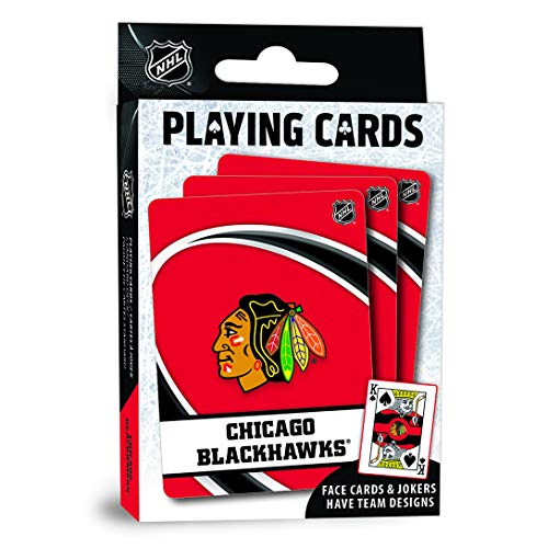 MasterPieces Family Games - NHL Chicago Blackhawks Playing Cards - Officially Licensed Playing Card Deck for Adults, Kids, and Family