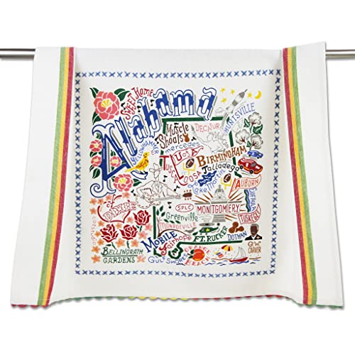 Catstudio Alabama Dish Towel - U.S. State Souvenir Kitchen and Hand Towel with Original Artwork - Perfect Tea Towel for Alabama Lovers, Travel Souvenir