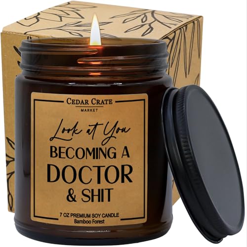 Doctor Graduation Gifts for Women Men 2024 | Phd Doctorate Medical School Degree Gifts for Her Him | Look at You Becoming A Doctor | Dentist Gift | Unique Funny Gifts Bamboo Scented | Handmade