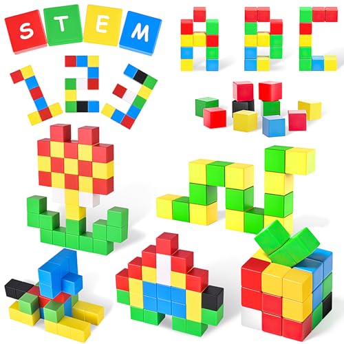 Layucos Magnetic Blocks Toddler Kids Toys Large Magnet Building Cubes Toy for Sensory STEM Education Preschool Magnet Creative Constructor Toys for Children 4 5 6 Year Old Boys and Girls