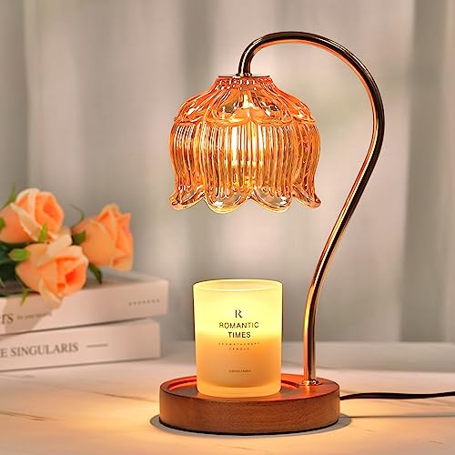 Dimmable Flower Candle Warmer Lamp with Timer, Vintage Candle Lamp Warmer for Jar Candle, 2024 Womens Gifts for Christmas, Xmas Gifts for Mom Unique, Home Decor for Bedroom Living Room Decor Aesthetic