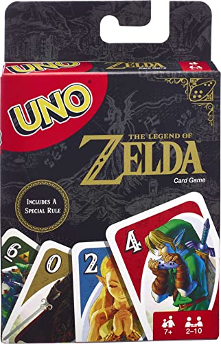 Mattel Games UNO The Legend of Zelda Card Game for Family Night with Graphics from The Legend of Zelda & Special Rule