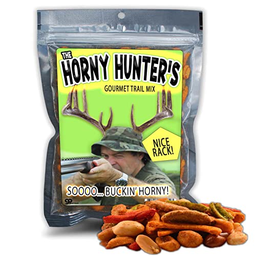 Horny Hunter Gourmet Trail Mix - Duck Hunter Gifts - Hunting Gifts for Men - Funny Gag Gift for Men - Dad Hunting Gifts - Weird Stocking Gift, Fun Stocking Stuffers, Adult Gift Baskets, Trail Mix, Nut Mix