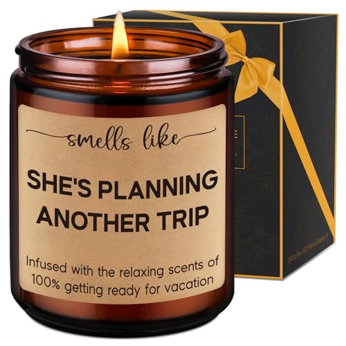 LEADO Candles, Travel Gifts for Women, Gifts for Travelers, Gifts for People Who Travel a Lot, Girls Trip Gifts - Funny Birthday, Christmas, Traveling Gifts for Travelers Women, Mom, Friend, Her