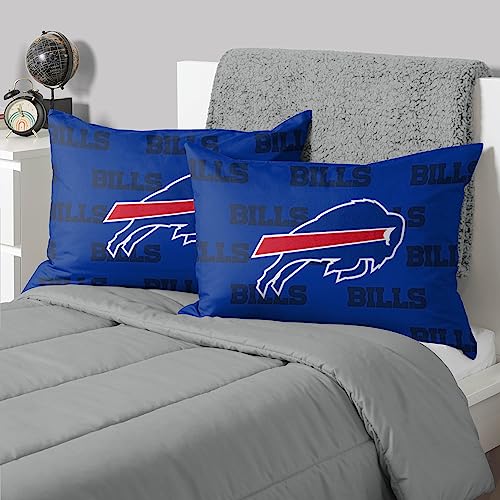 FOCO Buffalo Bills NFL Team Color Big Logo Standard 2 Pack Pillowcases