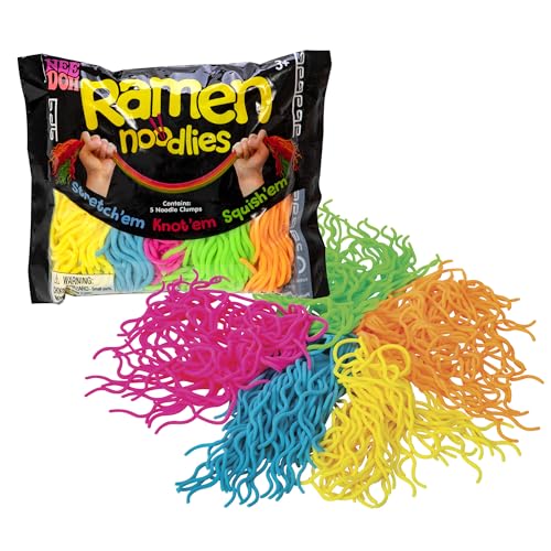 Schylling NeeDoh Ramen Noodlies - Sensory Fidget Toy - Multicolored - Ages 3 to Adult (Pack of 1)