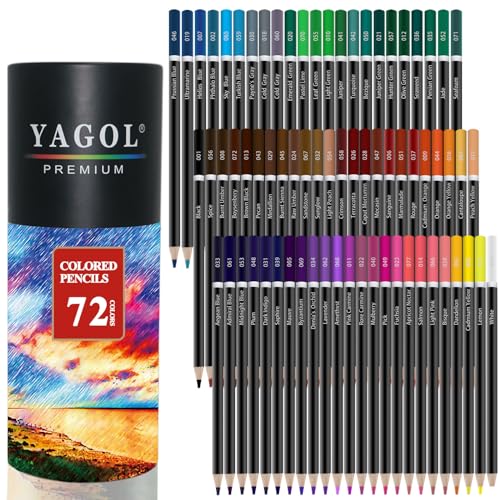 Yagol Colored Pencils for Adult Coloring Books, 72 Colored Professional Drawing Pencils, Coloring Pencils for Adults Beginners Teen & Pro.