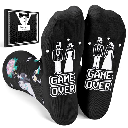 HAPPYPOP Wedding Gifts for Bride and Groom - Funny Wedding Gifts For Couples 2024, Bride Socks Groom Socks Wedding Socks