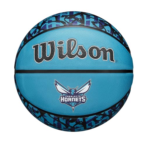 WILSON NBA Team Graffiti Basketball - Charlotte Hornets, Size 7-29.5'