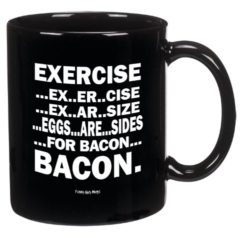 Funny Guy Mugs Eggs Are Sides For Bacon Ceramic Coffee Mug - 11oz - Ideal Funny Coffee Mug for Women and Men - Hilarious Novelty Coffee Cup with Witty Sayings