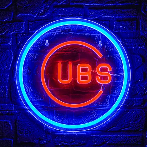 Brineon Neon Signs for Man Cave,Brineon Man Cave Neon Signs with Baseball Team Logo for Man Cave,Bar,Beer Pub,Birthday Eagle Gift,Acrylic Neon Signs for Bar with USB Powered,Metal