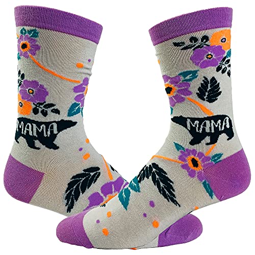 Crazy Dog T-Shirts Womens Mama Bear Socks Funny Mothers Day Footwear