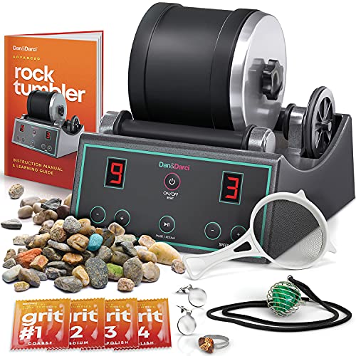 Advanced Professional Rock Tumbler Kit - with Digital 9-Day Polishing Timer & 3 Speed Settings - Turn Rough Rocks into Beautiful Gems : Great Science & STEM Gift for Kids All Ages : Geology Toy