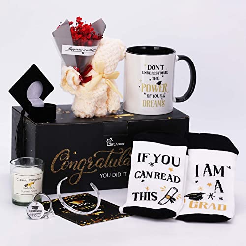 GiftAmaz 2024 Graduation Gifts Set for Her, Congrats Grad Gift Basket for College or High School Class of 2024, Include Coffee Mug, Bracelet Graduation Gift Box for Graduated Women Congratulations