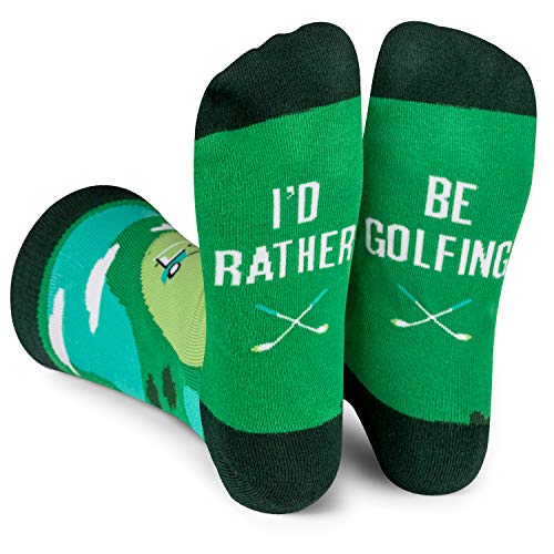 Lavley I'd Rather Be Golfing Socks - Funny Golf Gifts for Men Stocking Stuffer for Golfers - Unisex One Size