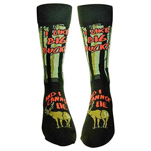 Crazy Dog T-Shirts Mens I Like Big Bucks And I Cannot Lie Novelty Socks Funny Hunting Gift for Dad or Husband Deer Hunter Sock