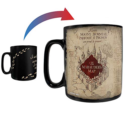 Morphing Mugs Harry Potter - Marauder's Map - I Solemnly Swear – 16 oz Large Ceramic Heat Sensitive Clue Mug – Full image revealed when HOT liquid is added