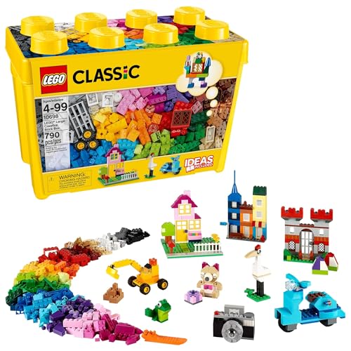 LEGO Classic Large Creative Brick Box 10698 Building Toy Set, Toy Storage Solution for Home or Classrooms, Interactive Building Toy for Kids, Boys, and Girls