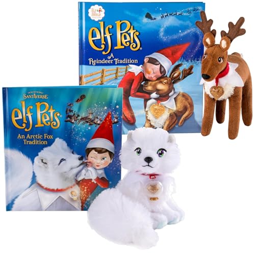 The Elf on the Shelf Elf Pets: Reindeer Plush & Artic Fox Plush Gift Set - Includes Plush, Official Adoption Certificates, and Story Books