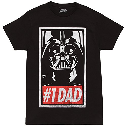 STAR WARS Mens Officially Licensed Tees For Dad Shirt, Black//Obey Dad, Large US