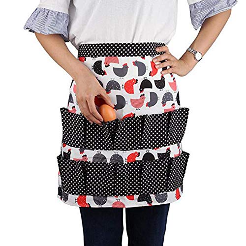 Chicken Egg Collecting Apron,12 Deep Pockets Hen Duck Goose Eggs Holder Aprons