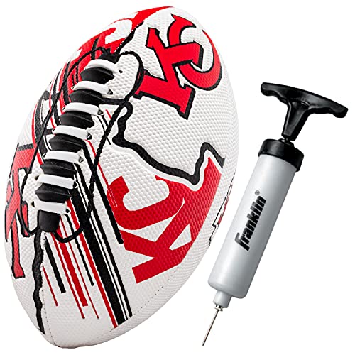 Franklin Sports NFL Kansas City Chiefs Football - Youth Mini Football - 8.5' Football- SPACELACE Easy Grip Texture- Perfect for Kids !