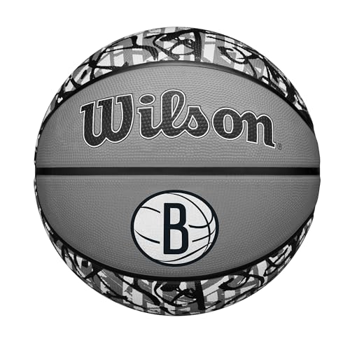 WILSON NBA Team Graffiti Basketball - Brooklyn Nets, Size 7-29.5'