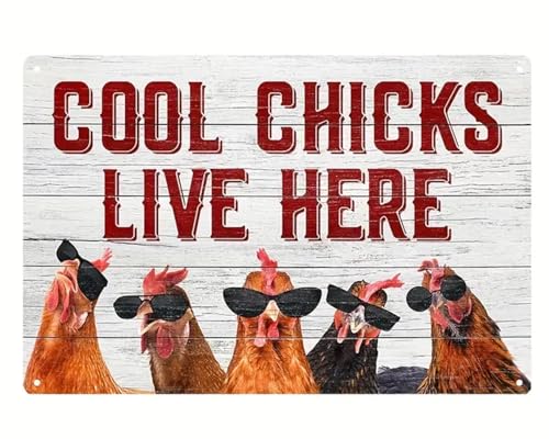 NONETH Chicken Coop Accessories Outdoor, Funny Chicken Coop Signs, Chicken Coop Decor Wall Decor Cool Chicken House Decor Gifts for Chicken Lovers