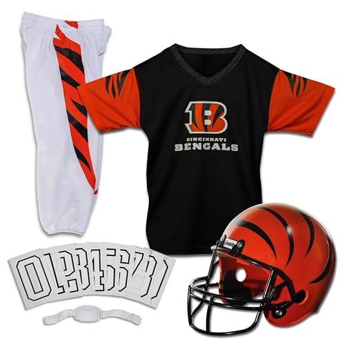 Franklin Sports Cincinnati Bengals Kids NFL Uniform Set - Youth NFL Team Jersey, Helmet, Pants + Apparel Costume - Official NFL Gear -Youth Small