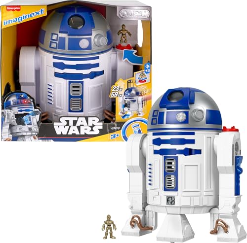 Fisher-Price Imaginext Star Wars Toy R2-D2 (17.5 in Tall) with Lights Sounds & C-3P0 Metal Character Key for Kids Ages 3+ Years