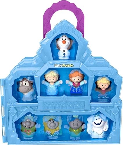 Fisher-Price Little People Toddler Toy Disney Frozen Carry Along Castle Case Playset with Figures for Pretend Play Kids Ages 18+ Months​