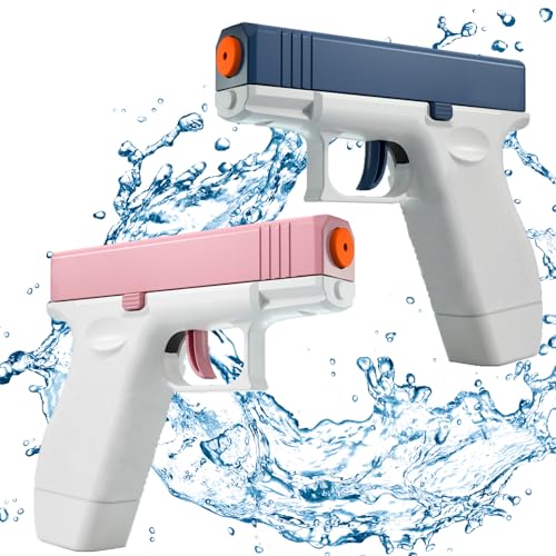 KANKOJO 2 Pack Water Guns Squirt Guns Water Soaker Gun Water Blaster for Summer Long Range Shooting Games Outdoor Toys Water Blaster Pistol for Boys Girl Kids Adults, Pink and Blue, CY001