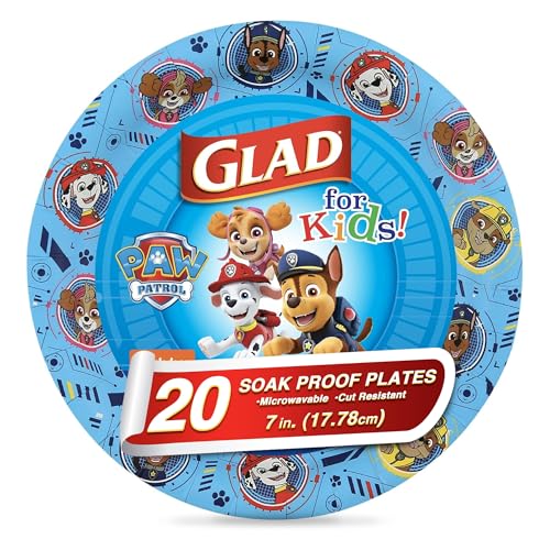 Paw Patrol Disposable Plates for Kids - Heavy Duty Microwavable Paper Plates - 7 Inch Sturdy Plates for Boys and Girls - Bulk Paw Patrol Party Supplies - Thick Plates for Birthday Decors - 20ct