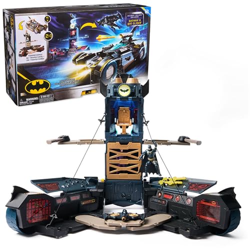 DC Comics Batman, Ultimate Transforming Batmobile Playset, 2-in-1 Playset with Exclusive Figure and Glider, Lights, Sounds, Kids Toys for Boys and Girls 4+